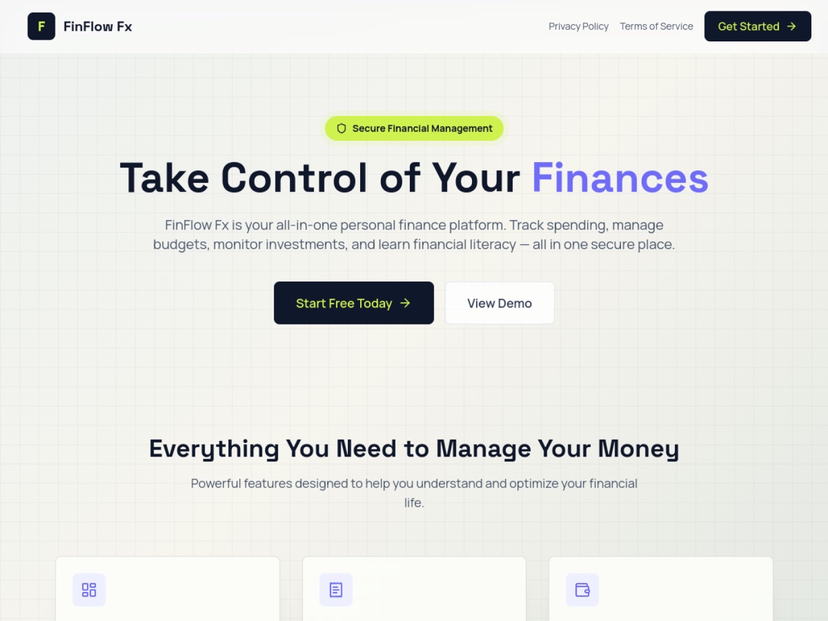 FinFlow Fx — financial literacy and tracking app